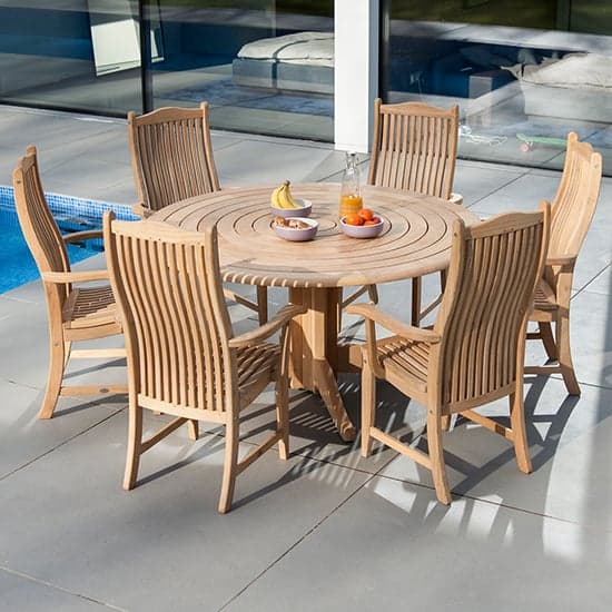 Robalt 1450mm Dining Table With 6 Bengal Chairs In Natural_1