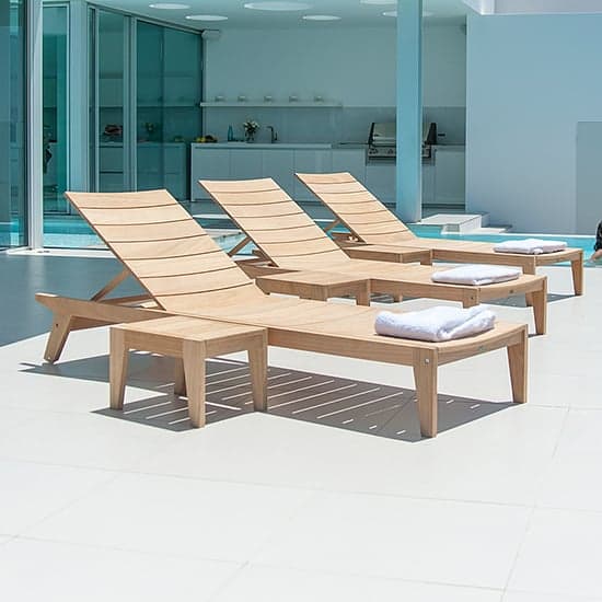 Robalt Outdoor Wooden Adjustable Sun Bed In Natural_2