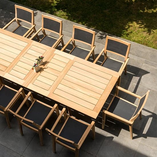 Robalt Extending Dining Table With 10 Armchairs In Natural_2