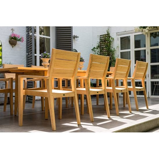 Robalt Extending Dining Table With 8 Stacking Chair In Natural_2