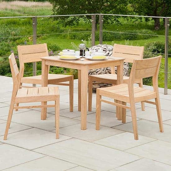 Robalt Outdoor 800mm Wooden Dining Table In Natural_2