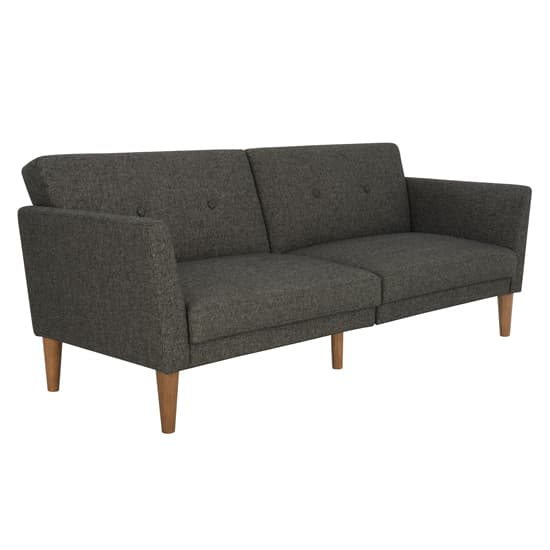 Rockingham Linen Fabric Sofa Bed With Wooden Legs In Grey_4