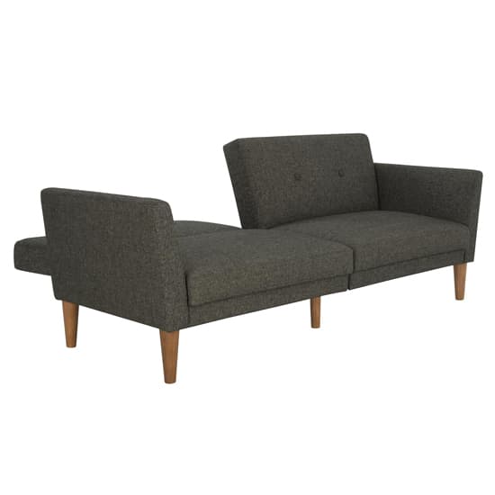 Rockingham Linen Fabric Sofa Bed With Wooden Legs In Grey_6