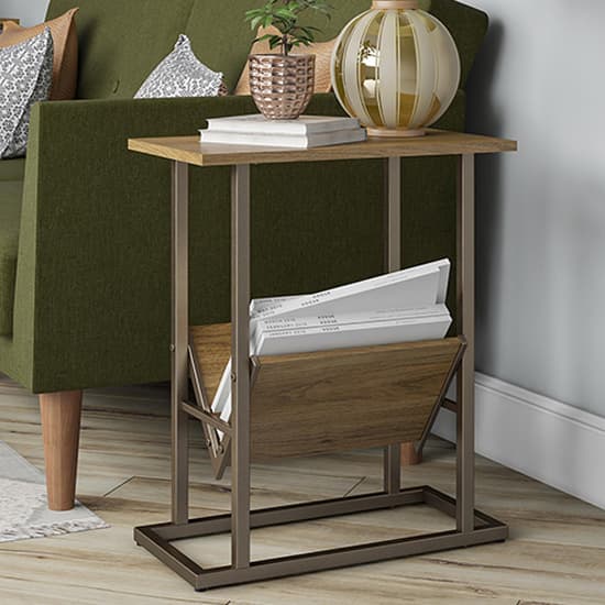Rockingham Wooden End Table With Magazine Rack In Walnut_1