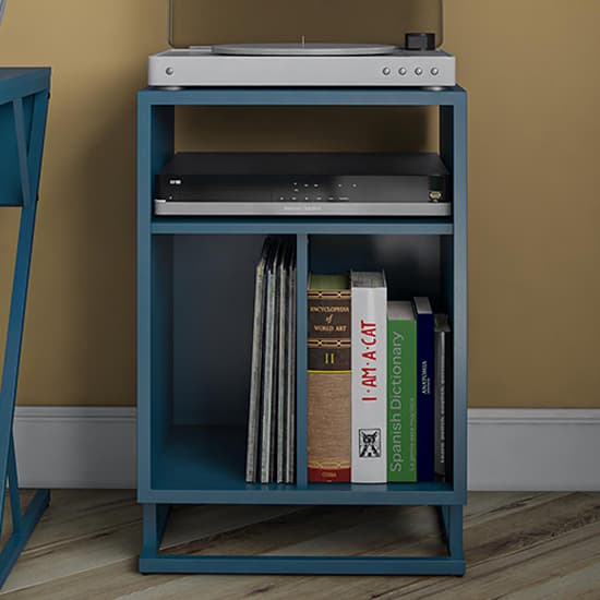 Rockingham Wooden Turntable Bookcase In Blue_2