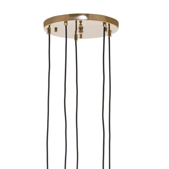 Rocklin 5 Lights Clear Glass Shade Pendant Light In Gold_4
