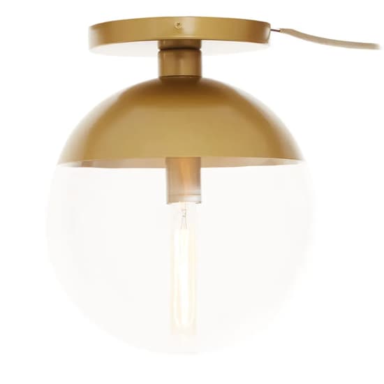 Rocklin Clear Glass Shade Ceiling Light In Gold_2