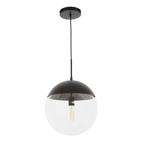 Rocklin Clear Glass Shade Pendant Ceiling Light In Black_2