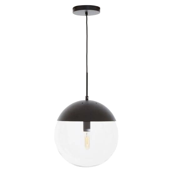 Rocklin Clear Glass Shade Pendant Ceiling Light In Black_1