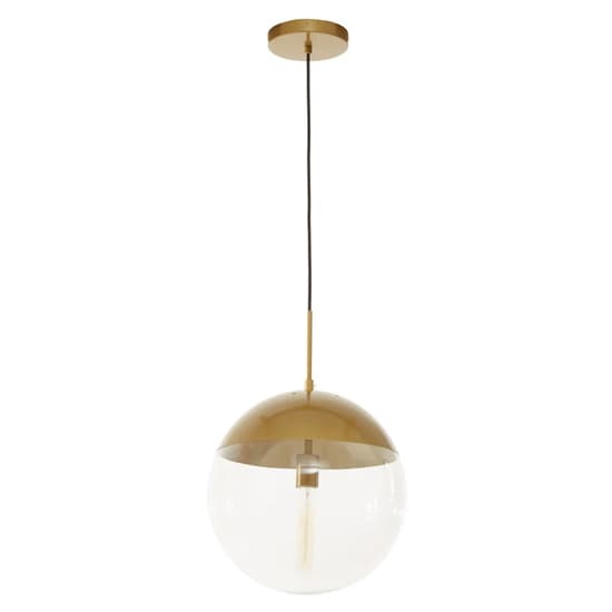 Rocklin Clear Glass Shade Pendant Ceiling Light In Gold_2