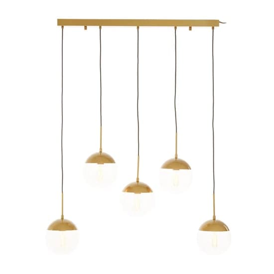 Rocklin Clear Glass Shade Pendant Light In Gold_2