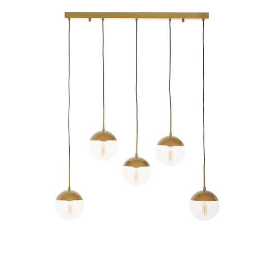 Rocklin Clear Glass Shade Pendant Light In Gold_1
