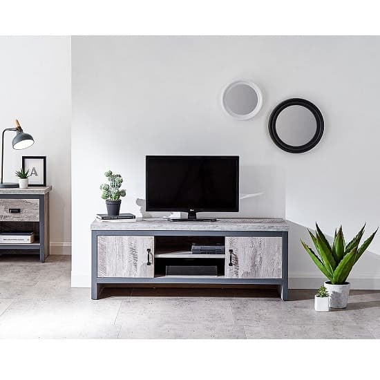 2 Door TV Unit In Grey Furniture in Fashion