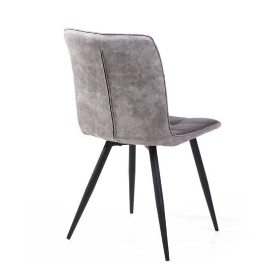 Rizhao Dark Grey Suede Effect Dining Chair In A Pair_2