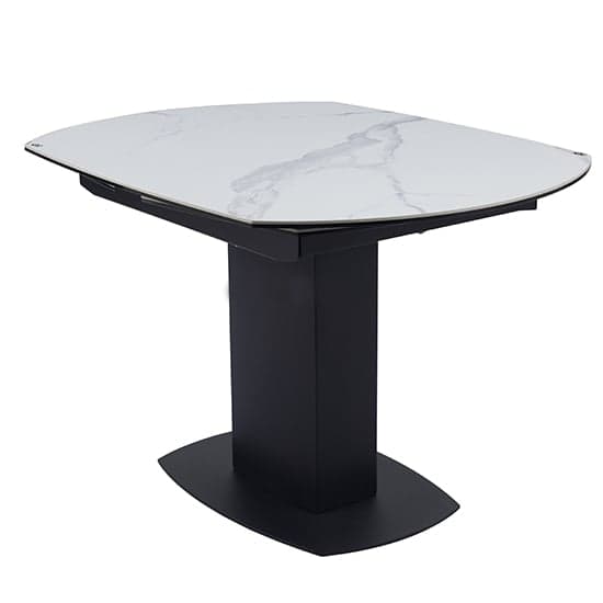 Rodez Swivel Extending Ceramic Dining Table In White Grey_2