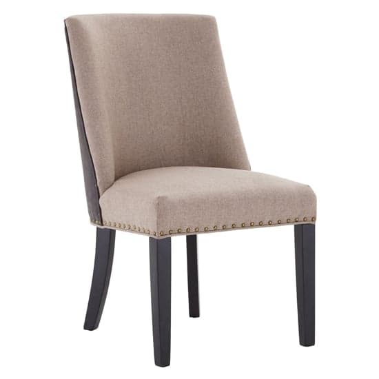 Rodik Beige Fabric Upholstered Dining Chairs In Pair_2
