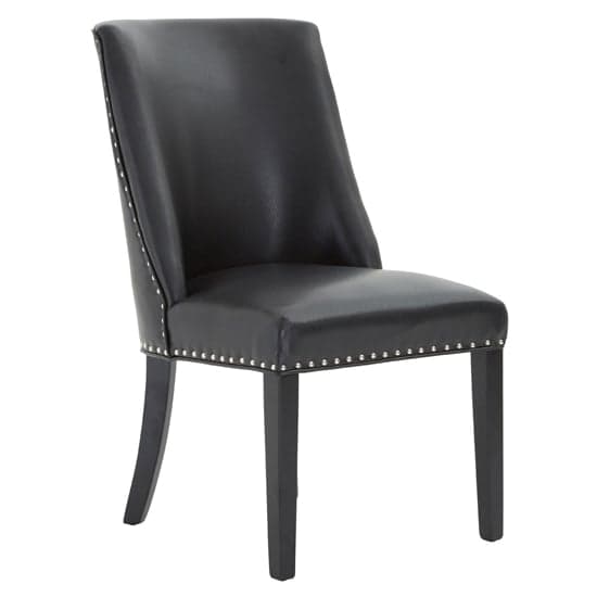 Rodik Black Faux Leather Dining Chairs In Pair_2