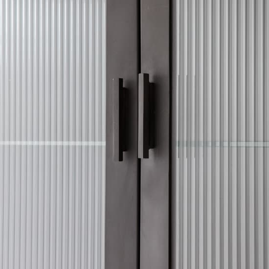 Rolla Metal Display Cabinet With 1 Door 1 Drawer In Black_4