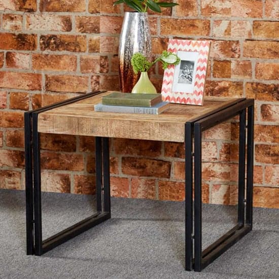 Romarin Coffee Table Small In Reclaimed Wood And Metal Frame_1