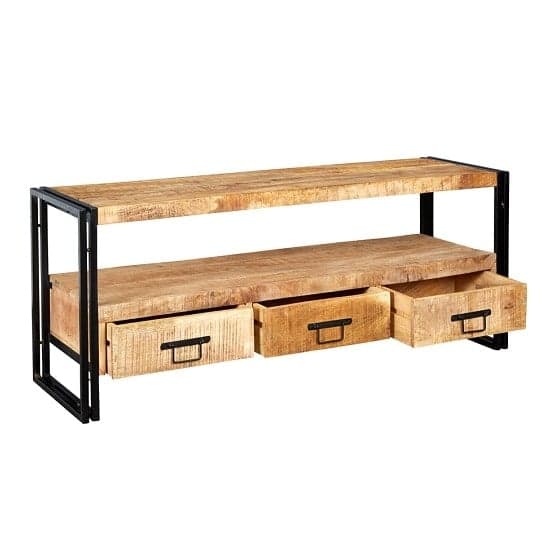 Clio TV Stand Rectangular In Reclaimed Wood And Metal Frame_2