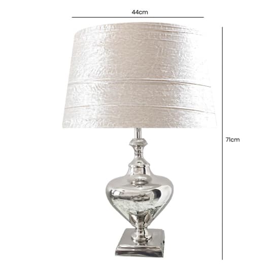 Rome Drum-Shaped White Shade Table Lamp With Nickel Chrome Base_3