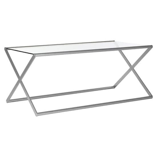 Romelo Clear Glass Coffee Table With Satin Nickel Frame_1