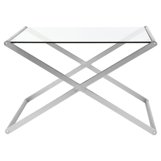Romelo Square Clear Glass Coffee Table With Satin Nickel Frame_3