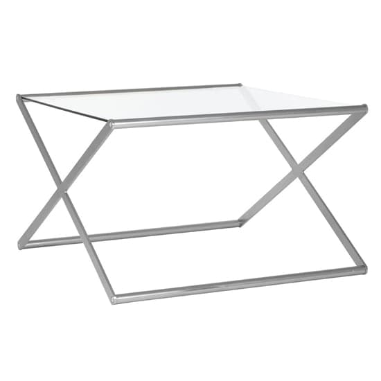 Romelo Square Clear Glass Coffee Table With Satin Nickel Frame_1