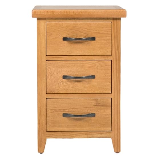 Romero Wooden Bedside Cabinet With 3 Drawers In Natural_2