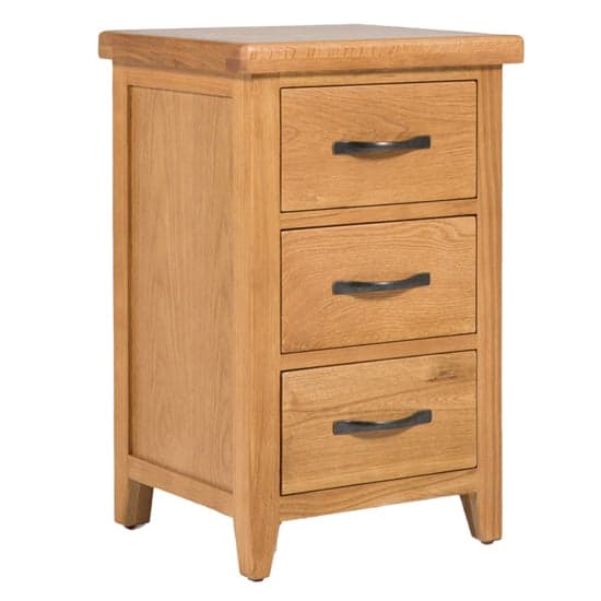 Romero Wooden Bedside Cabinet With 3 Drawers In Natural_1
