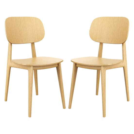 Romney Natural Oak Wooden Dining Chairs In Pair_1