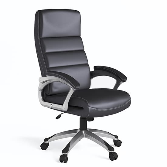 Romsey Faux Leather Home And Office Chair In Black_1