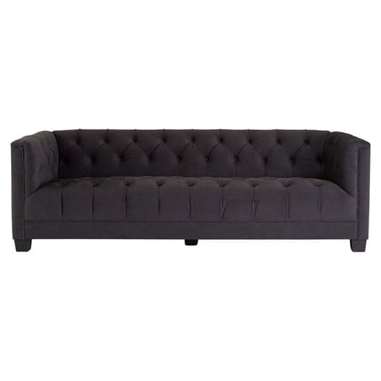 Ronan Upholstered Velvet 3 Seater Sofa In Dark Grey_2