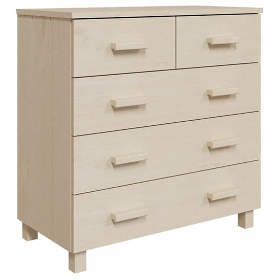 Ronen Pine Wood Chest Of 5 Drawers In Honey Brown_3
