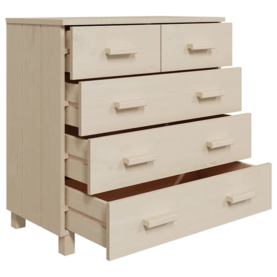 Ronen Pine Wood Chest Of 5 Drawers In Honey Brown_5