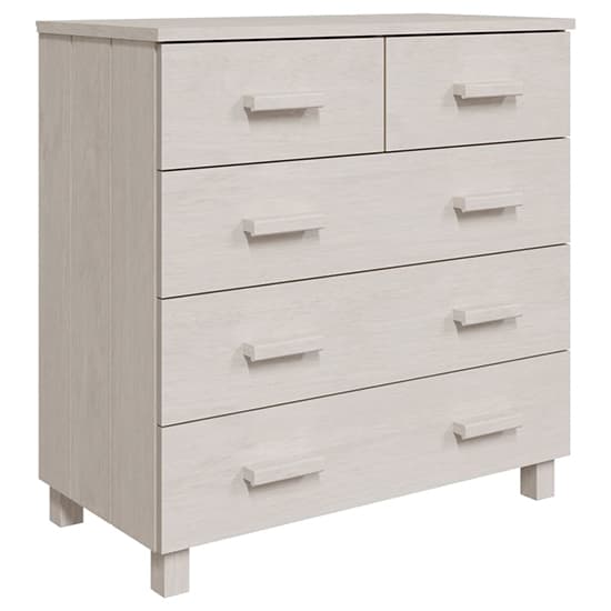 Ronen Pine Wood Chest Of 5 Drawers In White_3
