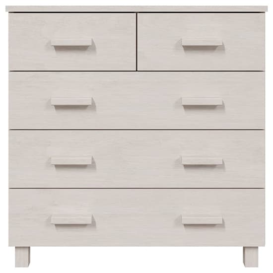Ronen Pine Wood Chest Of 5 Drawers In White_4