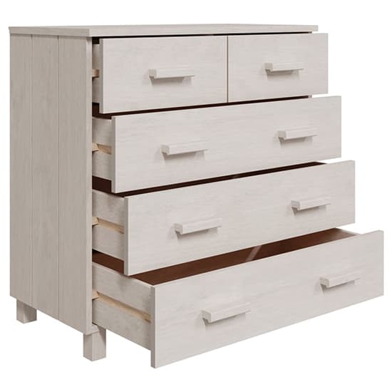 Ronen Pine Wood Chest Of 5 Drawers In White_5
