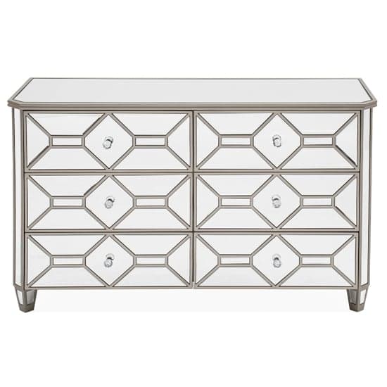 Rose Mirrored Chest Of 6 Drawers In Silver_2
