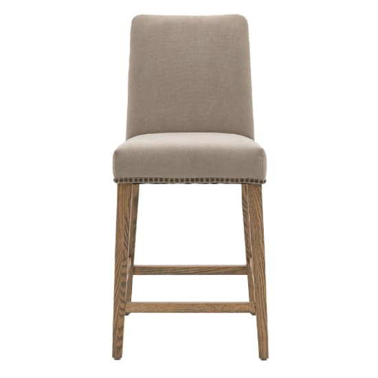 Roselle Cement Grey Fabric Bar Chairs With Oak Legs In Pair_2
