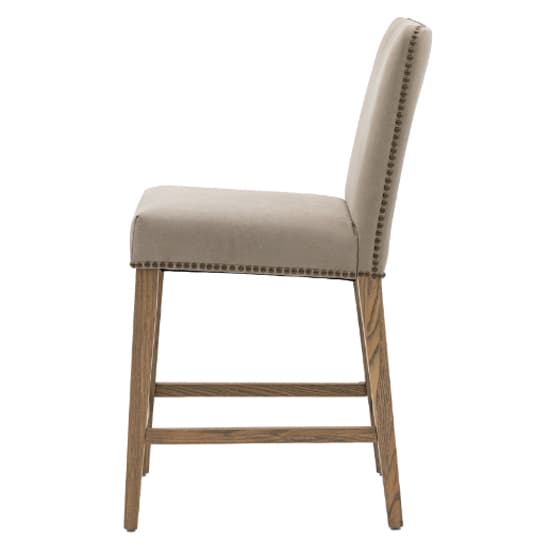 Roselle Cement Grey Fabric Bar Chairs With Oak Legs In Pair_3