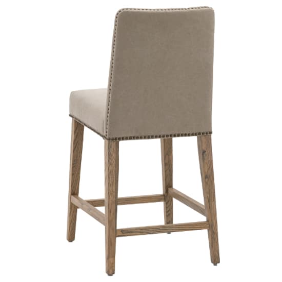 Roselle Cement Grey Fabric Bar Chairs With Oak Legs In Pair_4