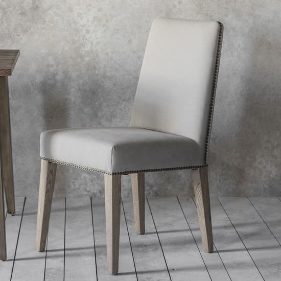 Roselle Cement Linen Fabric Dining Chairs In Pair_3