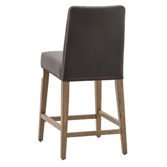 Roselle Mouse Velvet Bar Chairs With Oak Legs In Pair_4