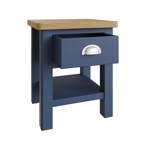 Rosemont Wooden 1 Drawer Lamp Table In Dark Blue_3