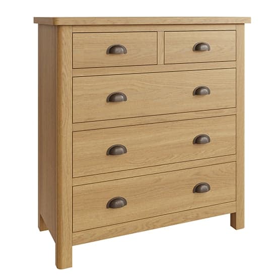 Rosemont Wooden Chest Of 5 Drawers In Rustic Oak_2