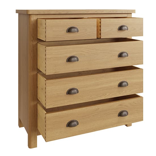 Rosemont Wooden Chest Of 5 Drawers In Rustic Oak_3
