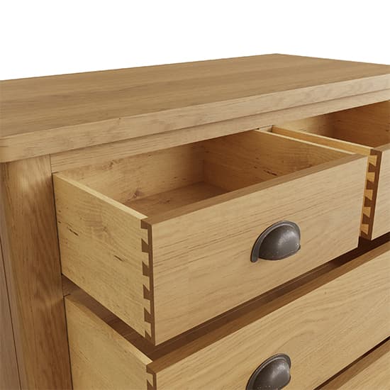 Rosemont Wooden Chest Of 5 Drawers In Rustic Oak_5