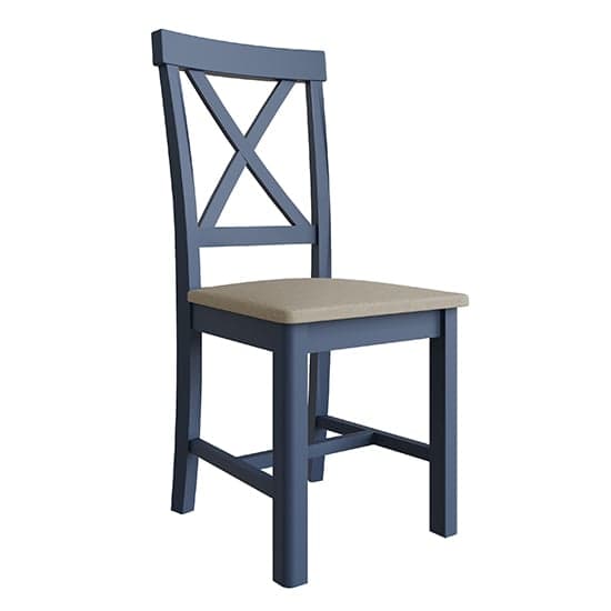 Rosemont Dark Blue Wooden Dining Chairs In Pair