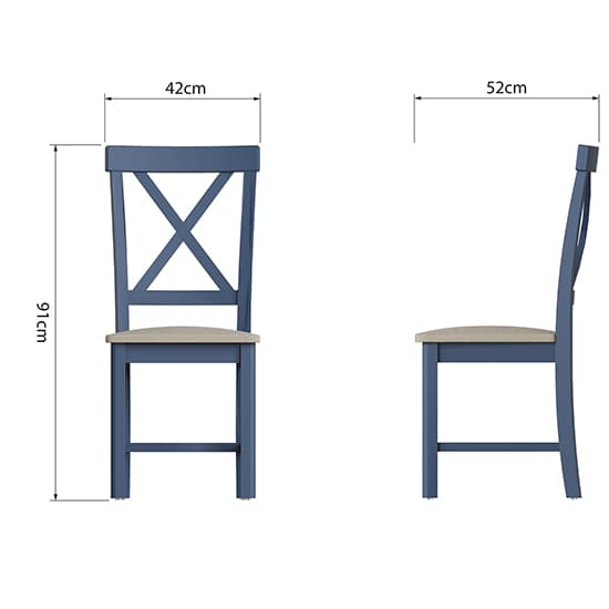 Rosemont Wooden Dining Chair In Dark Blue_6